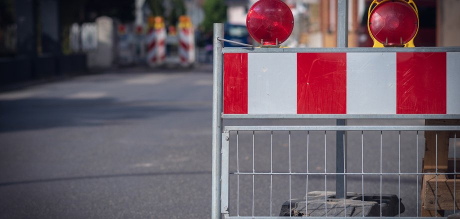 Absperrung an Baustelle Absperrung an Baustelle