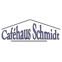 Schriftzug Cafehaus Schmidt unter einem symbolischem Dach