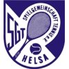 Spielgemeinschaft Tennis Helsa SGT Tennis Helsa Spielgemeinschaft-Schriftzug, ein Tennisschläger