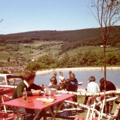 Historische Aufnahme des Schwimmbades "Am Franzensbaude"